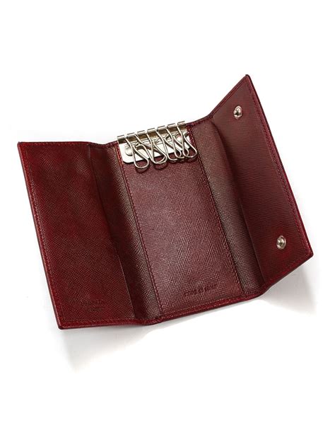 burgundy canvas key holder